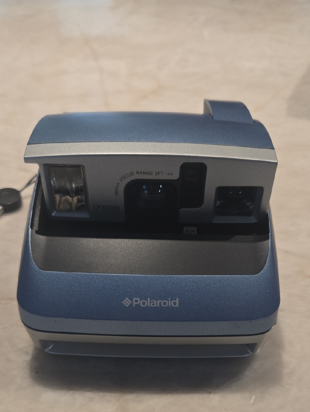 Polaroid One 600 Instant Camera in Metallic Blue and Silver